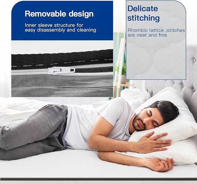 PayLessHere 6 Inch Hybrid Mattress with Innerspring and Foam/Fiberglass Free/Medium Firm Spring Mattress/King Size Mattress in a Box/CertiPUR-US Certified/Cool Sleep Pressure Relief