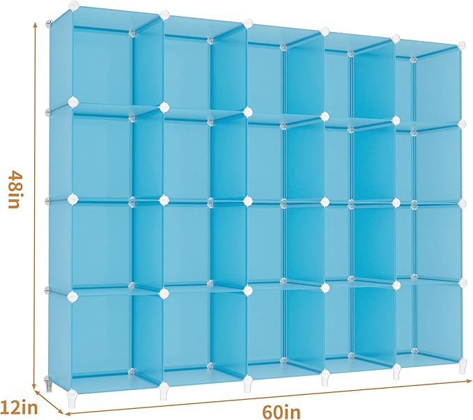 HOMIDEC 20-Cube Storage Organizer, Closet Organizer Storage Shelf Bookcase Bookshelf with Metal Hammer, Storage Cubes Organizer Cabinet for Kids, Closet, Bedroom, Bathroom