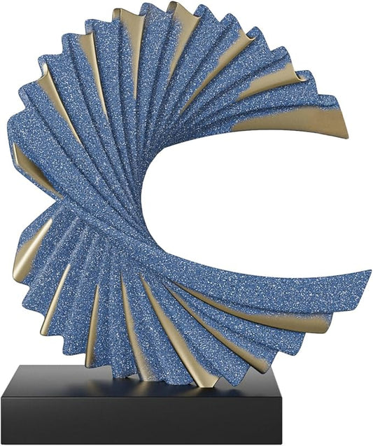 Ocean Wave Sculpture Modern Funky Decor Wave Sea Ornament, Resin Statue Home Decor Abstract Statues Office Desk Decor Shelf Decor Accents for Men(Dark Blue)