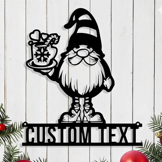 Personalized Christmas Theme Metal Sign, Custom Name Santa Claus Sign Wall Decor, Merry Christmas Tree Signs Outdoor Wall Decoration for Home Living Room, Bedroom, Office, Garden, Porch