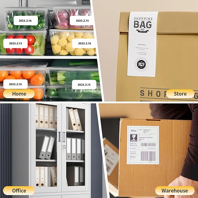 Rongta Bluetooth Thermal Shipping Label Printer, Wireless 4x6 Label Printer for Shipping Packages, Support Android, iPhone, Widely Used for Amazon, Ebay, Shopify, Etsy, USPS (Bluetooth+USB)