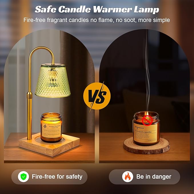 TantaScent Electric Candle Warmer Lamp in Vintage Birdcage Design with Timer – Scented Jar Candle Melter for Home Decor, Housewarming, Birthday, and Christmas (Includes 2 Bulbs) (Light Green)