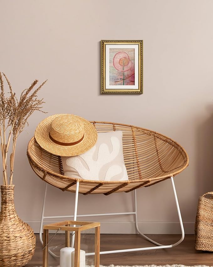 VIYYIEA Gold Framed Wall Art Canvas Print Home Decor Abstract Flower Wall Decor Vintage Aesthtic Pink Art Multicolor Painting Pictures Energetic Room Decorations for Bathroom Bedroom 11x14in