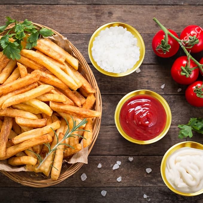 12 Pack 3.2inch Stainless Steel Sauce Dishes Mini Individual Saucers Bowl Round Seasoning Dishes Sushi Dipping Bowl Appetizer Plates, Golden