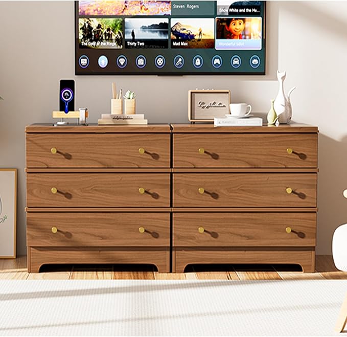 3 Drawer Nightstand with Charging Station,28" Farmhouse Night Stand & Modern 3 Drawer Dresser,Wood Nightstands Storage Cabinet for Bedroom Hallway, Entryway, Home Office, Brown Set of 2