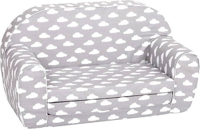 Delsit Kids Couch for Toddlers - 2 in 1 Convertible Foam Sofa to Lounger, Comfy Flip Out Lounge Chair for Children, Made in Europe