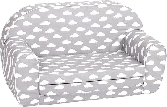 Delsit Kids Couch for Toddlers - 2 in 1 Convertible Foam Sofa to Lounger, Comfy Flip Out Lounge Chair for Children, Made in Europe