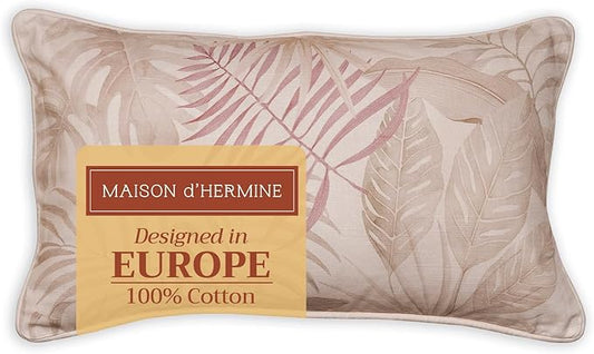 Maison d' Hermine Decorative Pillow Covers 12x20 Inch Rectangle 100% Cotton Throw Pillow Covers with Invisible Zipper Cushion Case for Living Room Couch, Chair, Sofas, Bedroom, Home (Creole - Beige)