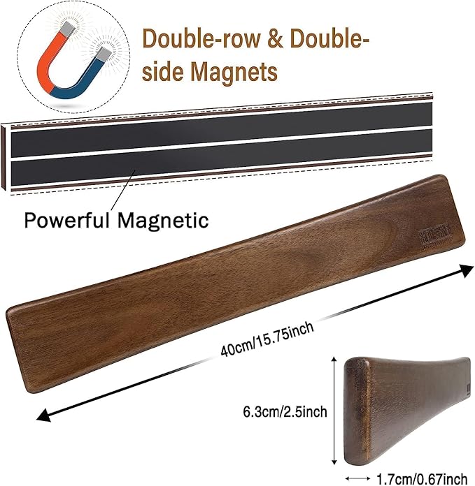 DDF iohEF Knife Set with Knife Strip, 8 Piece Professional Kitchen Knife Set, Japanese High Carbon Stainless Steel Chef Knives Set with Magnetic Knife Holder for Wall