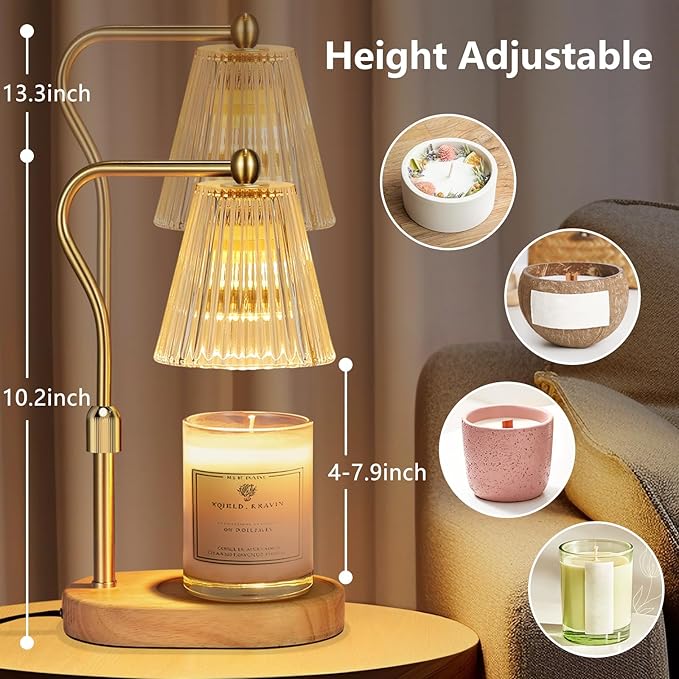 Candle Warmer Lamp with Timer and Dimmer Adjustable Height for Women Birthday Gift, Home Room Decor, Wax Melt Warmer for Scented Jar Candles, Mother's Day