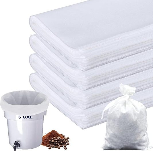 100 Pack Commercial Cold Brew Coffee Filters for 5 Gallon Buckets, 20" X 20" Commercial Cold Brew Bags for Commercial Model Cold Brew Coffee Makers, Brew Up To 5 LBS Coffee