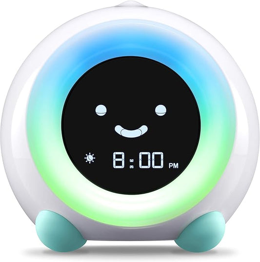 LittleHippo Mella: Kids Alarm Clock, Ready to Rise Children's Sleep Trainer, Night Light, Sound Machine and OK to Wake for Toddlers and Kids - Arctic Blue (Updated 2025)