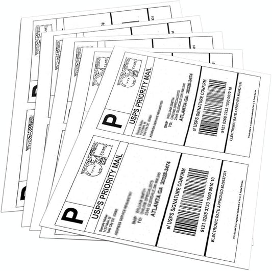 9527 Product Half Sheet Self Adhesive Shipping Labels for Laser & Inkjet Printers White Blank,2 Labels per Sheet (1000 Labels)