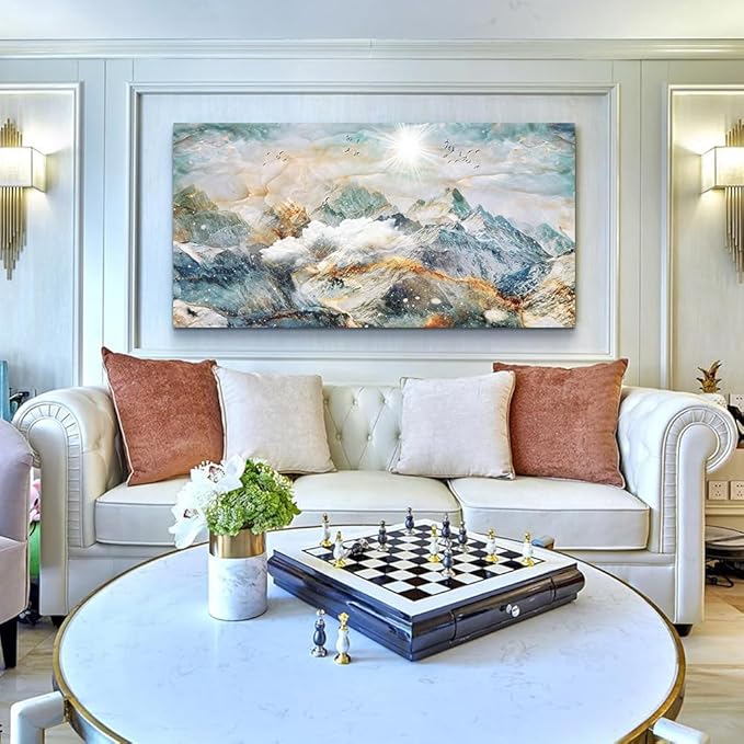 DZRWUBHS Large Size Abstract Canvas Wall Art For Living Room Wall Decorations For Bedroom Office Wall Decor Abstract Mountain Wall Painting Framed Pictures Artwork Farmhouse Home Decor Art 30"X60"