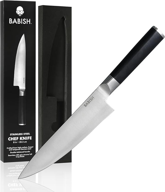 Babish High-Carbon 1.4116 German Steel Cutlery, 8" Chef Kitchen Knife,