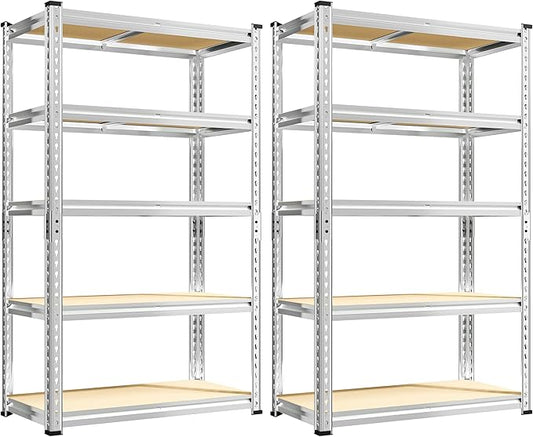 REIBII Storage Shelves 2020LBS Garage Shelving 5 Tier Heavy Duty Shelving Adjustable Pantry Shelves for Kitchen Warehouse Basement 28" W x 12" D x 59.8" H, 2 Pack