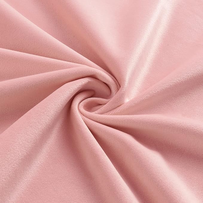 Furnimart Pink Armless Desk Chair, Swivel Velvet Vanity Chair with Gold Legs, Cute Task Chair with Wheels for Girls Living Room Bedroom Studying Small Splaces (Pink)