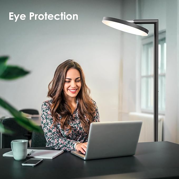 Floor Lamps for Living Room, 32W 3000LM Super Bright LED Torchiere Floor Lamp with Remote & Touch Control, 69" Tall Standing Lamp with 350°Rotating Head for Reading Office Bedroom