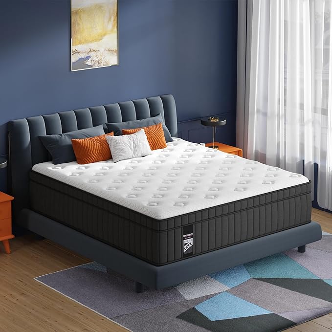 Full Size Mattress, 12 Inch Full Mattress in a Box with Gel Memory Foam and Pocket Spring, Medium Firm Feel, Cooler Sleep & Pressure Relief, 54 * 75 * 12, 120 Nights Risk-Free Trial