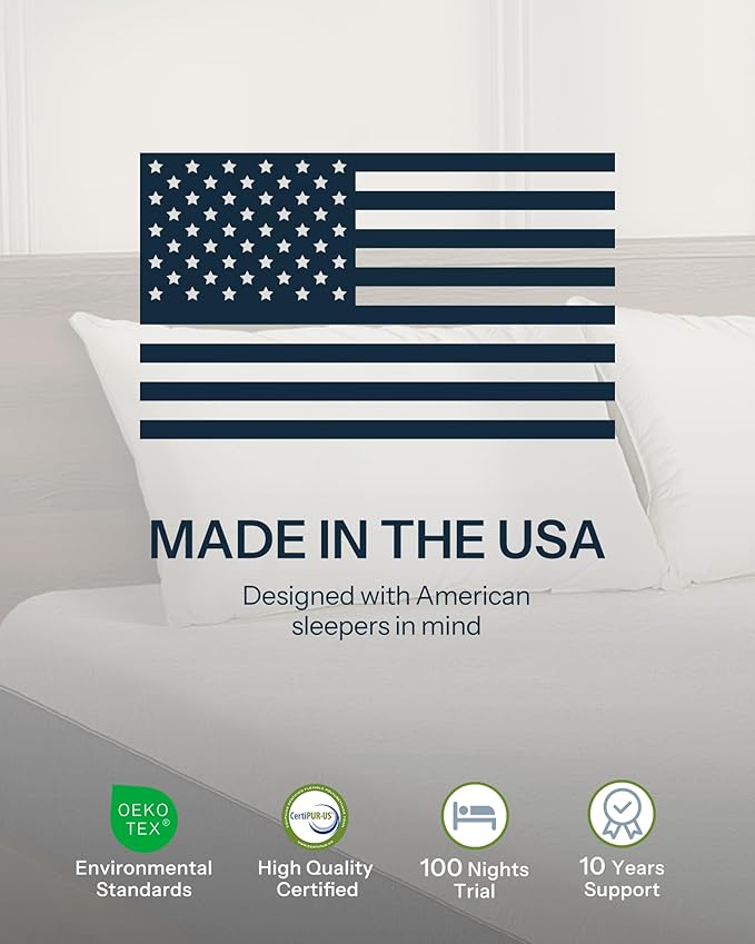 Life Balance 10 Inch Twin Size Mattress, Gel Memory Foam Mattress for Pressure Relief, Motion Isolation in Made in USA Mattresses, CertiPUR-US Certified, Medium Firm Twin Colchones, CY-10-T