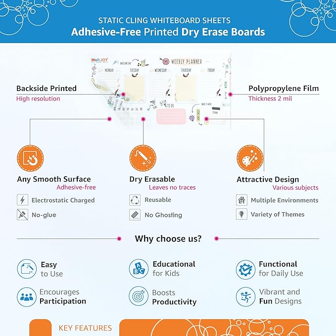 Large Handwriting Practice Dry Erase Board – 42x16” Blank Tracing, Reusable Lined Whiteboard for Kids, Adhesive-Free Clear Writing Board for KG-2nd Grade, Home & Classroom, with Marker