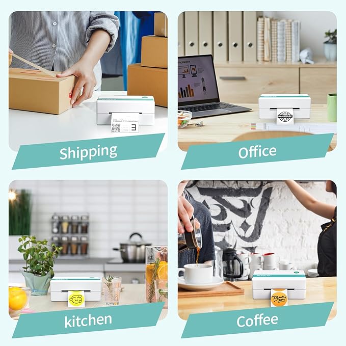 Rongta Thermal Shipping Label Printer, Bluetooth Wireless 4x6 Sticker Label Maker for Package, Compatible with Windows, Mac, Android & iPhone, Used for Business of Amazon, Ebay, Etsy, Shopify UPS