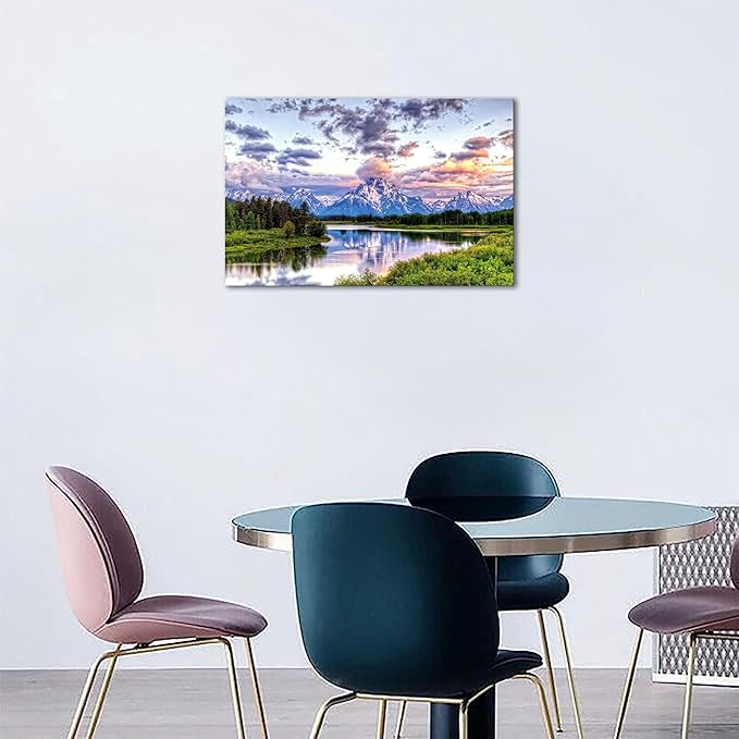 SKASNFAI Grand Teton Wall Art National Park Pictures Wall Decor Large Mountain Canvas Art Framed Decor Landscape Poster for Bedroom Living Room (20x30 inch)