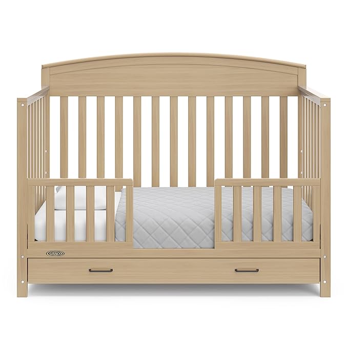 Graco Benton 5-In-1 Convertible Crib With Drawer (Driftwood) - Converts From Baby Crib To Toddler Bed, Daybed And Full-Size Bed, Fits Standard Full-Size Crib Mattress, Adjustable Mattress Support Base