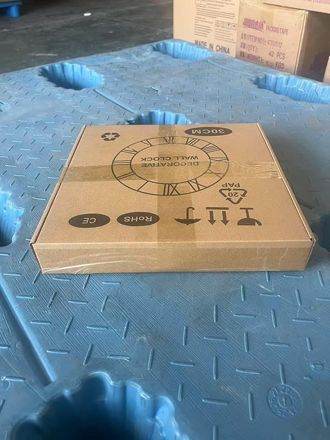 Maxstar Wall Clock Battery Operated,Silent Non-Ticking Modern Rustic Metal Round Clocks Small for Living Room/Bedroom/Office/Kitchen/Farmhouse Home Decor-12 Inch(Brown-Wood)