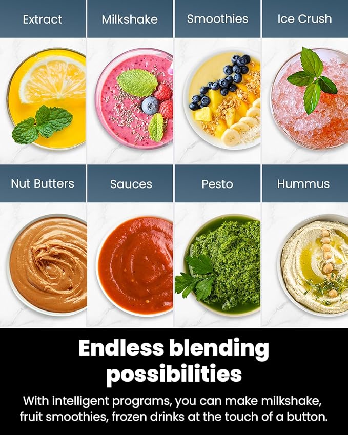 GDOR Professional Blender for Smoothies, 5 Functions, 1200 Peak Watts Smoothie Blender, 52 Oz Glass Jar & 24 Oz To-Go Cup Combo, Blenders for Smoothies, Ice and Frozen Fruit, Self-Cleaning