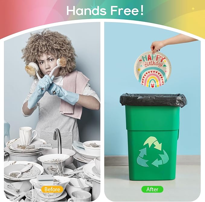 100pcs Birthday Party Disposable Tableware Set Colored Semicircles Pattern for 25 Guest Party Supplies（Include plates，cups and napkins）