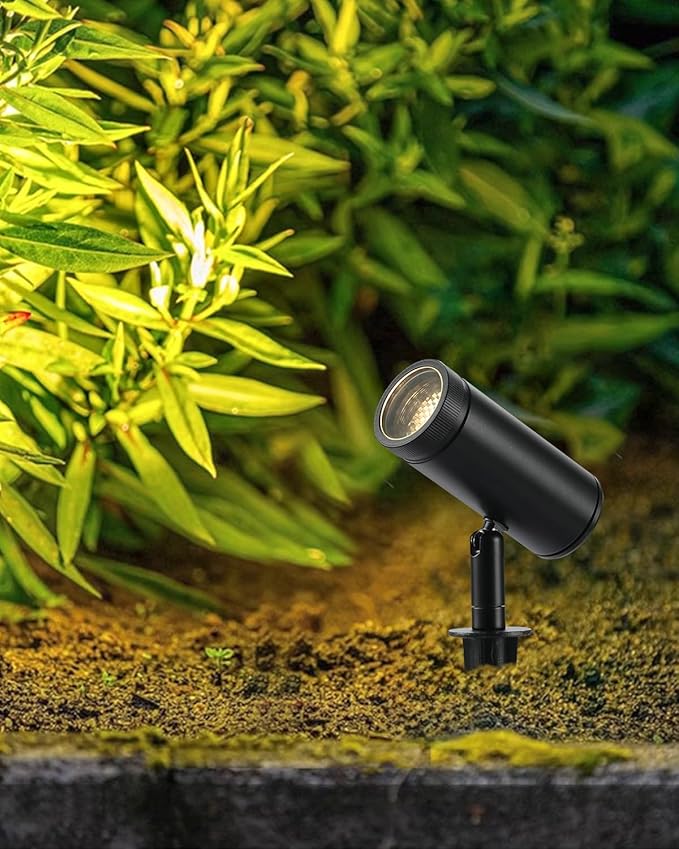 Landscape Lighting Low Voltage, 7W Outdoor Spotlights with Power Supply, 24V Plug in LED Spot Lights for Yard, Backyard, House, Pathway, Garden, IP65 Waterproof CRI 90