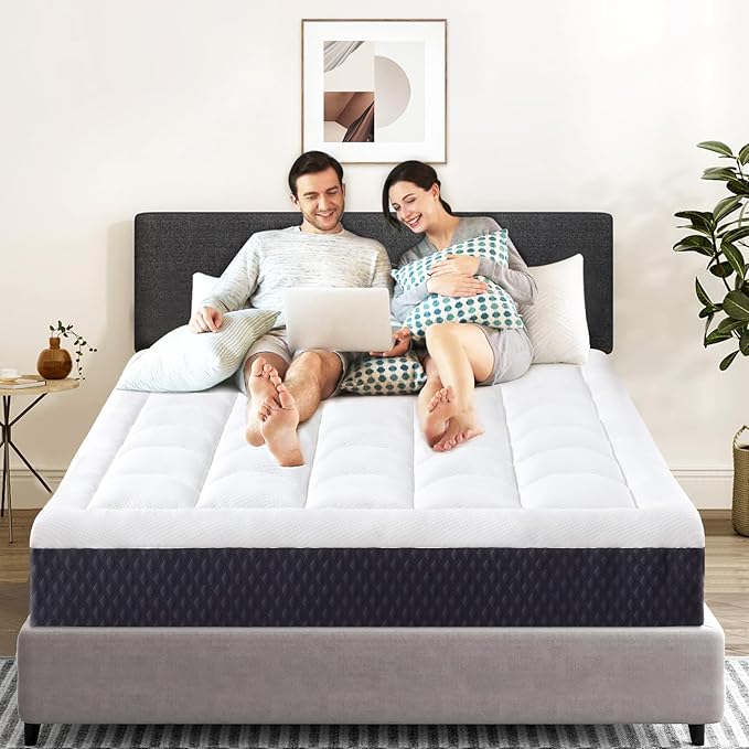 ONENICE 10 Inch Twin Mattress for Single Bed, Breathable Gel-Memory Foam Plus Pillowtop Mattress in a Box for Pressure Relief, CertiPUR-US Certified, Fiberglass-Free