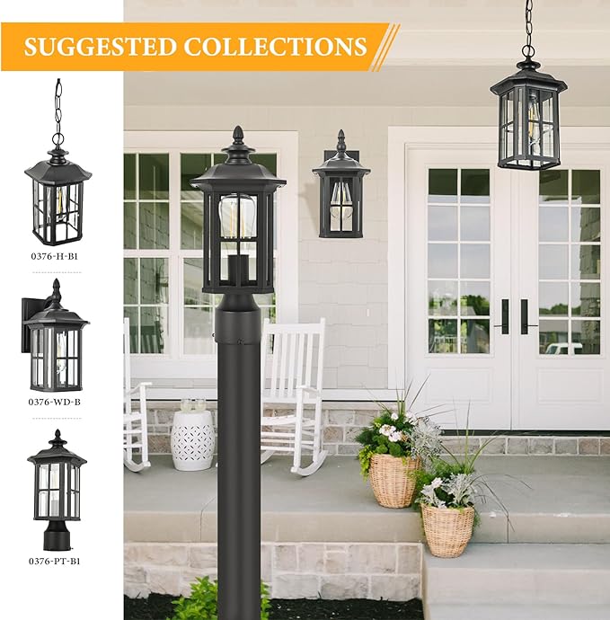 Outdoor Post Lights Outdoor Lamp Post Light Fixture Aluminum with Glass, Post Lamps Outdoor Light Posts for Outside Patio Yard Garden