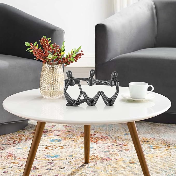 Thinker Statue Gold Decor Abstract Art Sculpture, Golden Resin Collectible Figurines for Home Living Room Office Shelf Decoration,Great Gifts Ideas (Conjoined Body-Black)