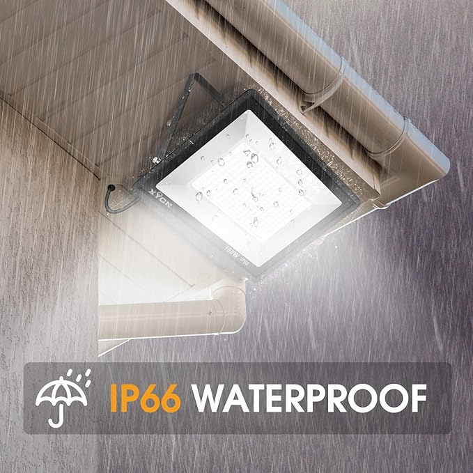 3 Pack 100W LED Flood Light, IP66 Waterproof Outside Flood Light, 11500LM Super Bright Outdoor Security Lights, 5000K Daylight White Floodlight for Yard Garden Playground Basketball Court Patio