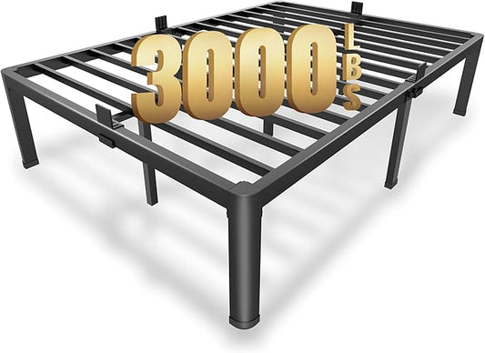 MAF 14 Inch Full Size Metal Platform Bed Frame with Round Corner Legs, 3000 LBS Heavy Duty Steel Slats Support, Noise Free, No Box Spring Needed, Easy Assembly