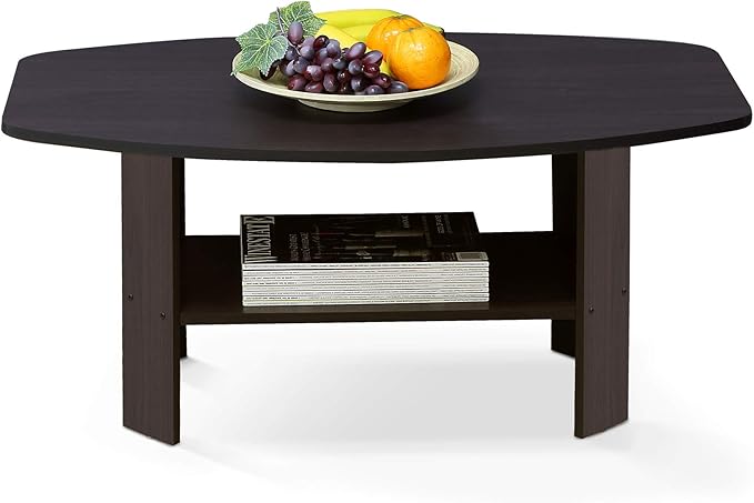 Furinno Simple Design Coffee Table, Dark Walnut