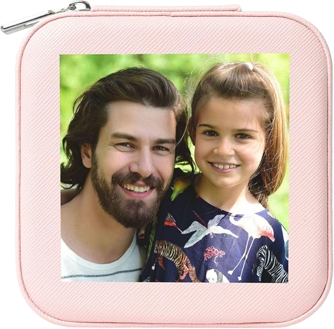 Personalized Jewelry Box Gifts for Women - Custom Jewelry Organizer with Image Text Logo - Customized Travel Leather Jewelry Case for Mom Wife Wedding Girls