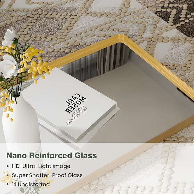 Rectangle Mirror Full Length 30" x 71" Large Floor Mirror Gold Shadow Box Frame Wall-Mounted Hanging Wall for Home Decor Leaning Wall Full Body Dressing Mirror for Closet Bedroom