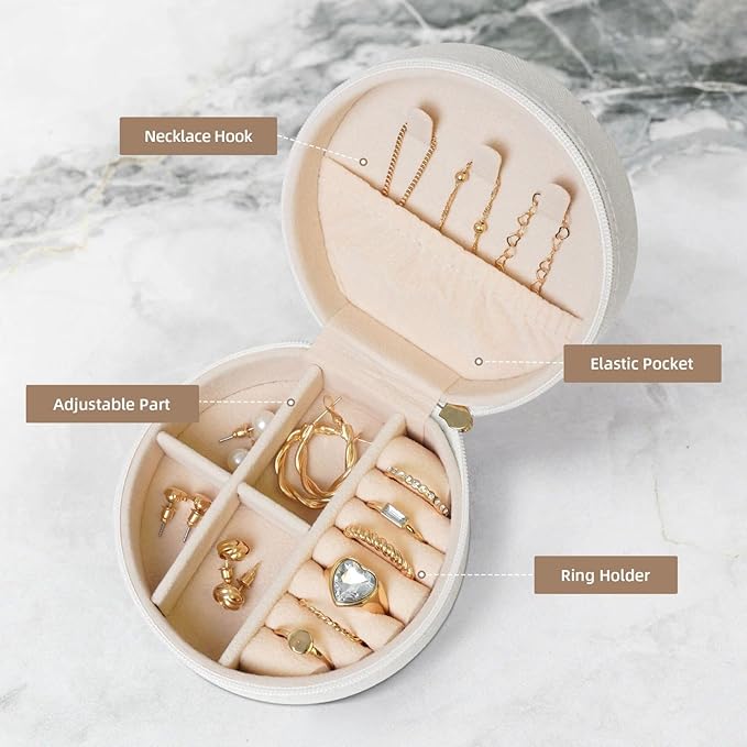 Personalized Jewelry Box Gifts for Women - Custom Jewelry Organizer with Image Text Logo - Customized Travel Leather Jewelry Case for Mom Wife Wedding Girls