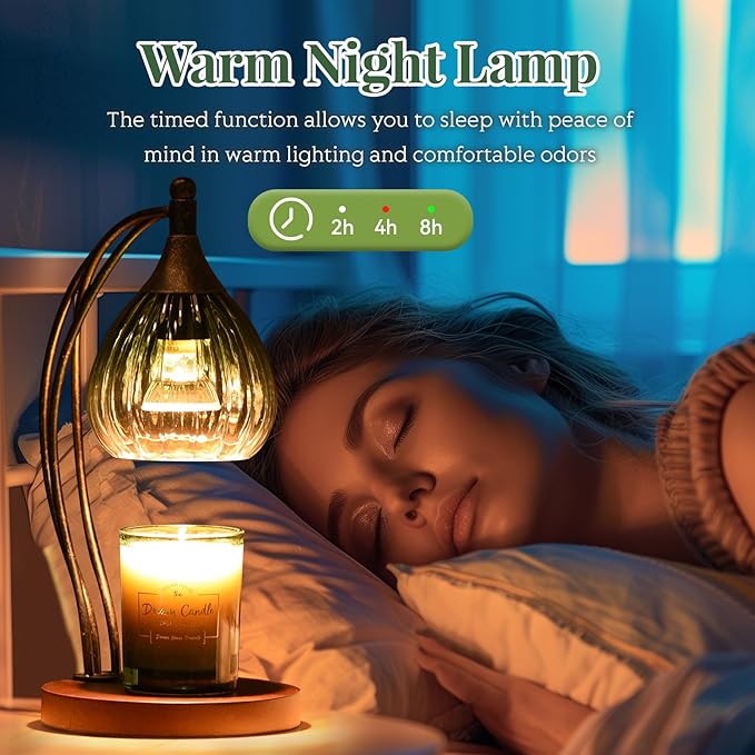 Candle Warmer Lamp with Timer and Dimmer - Electric Melter for Scented Jar Candles - Housewarming, New Home Decor, Valentine's Day Gifts for Her