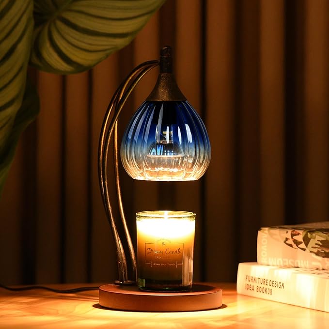 Candle Warmer Lamp with Timer Dimmer - Electric Candle Warmer Light Wax Warmer for Jar Candles - Candle Lamp Warmer Unique Gifts for Women Mom House Warming Gifts New Home Decor Sapphire Gradient