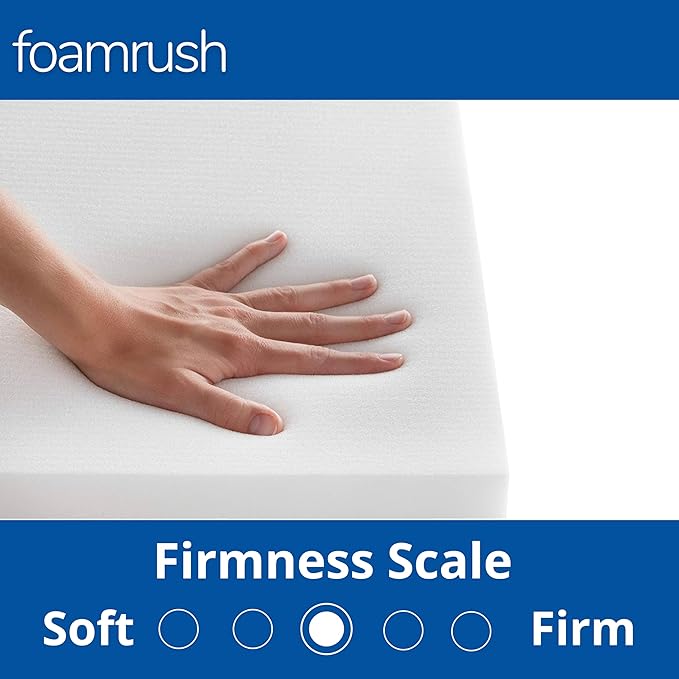 FoamRush 3-Inch Bunk (48" x 80") High Density Foam RV Mattress Replacement with Cotton Cover, Medium Firm, Pressure Relief Support, Travel Camper Trailer Truck, Made in USA, CertiPUR-US Certified