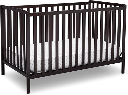 Delta Children Heartland 4-in-1 Convertible Crib - Greenguard Gold Certified, Dark Chocolate