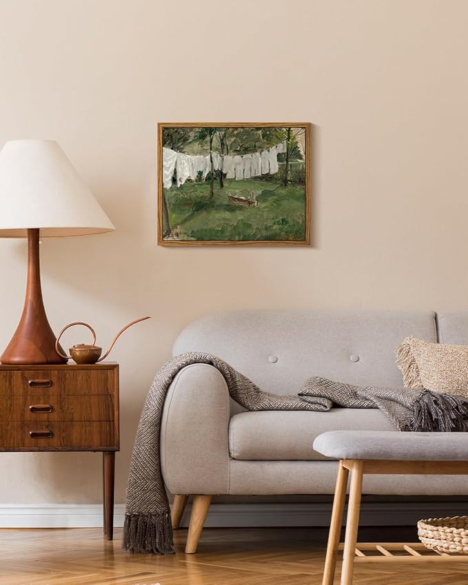 InSimSea Framed Wall Art for Living Room for Living RoomVintage Laundry Room Art Print Antique Oil Painting Country Landscape Vintage Wall Art CanvasFor Living Room Bedroom OfficeGallery 8x10in