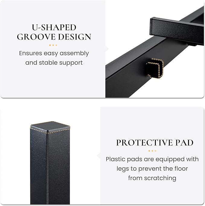 SHA CERLIN 14 Inch Twin Size Metal Platform Bed Frame with Wooden Headboard and Footboard, Mattress Foundation, No Box Spring Needed, Large Under Bed Storage, Heavy Duty Slats Support, Black Oak