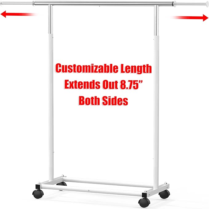 Simple Houseware Standard Rod Garment Rack, White