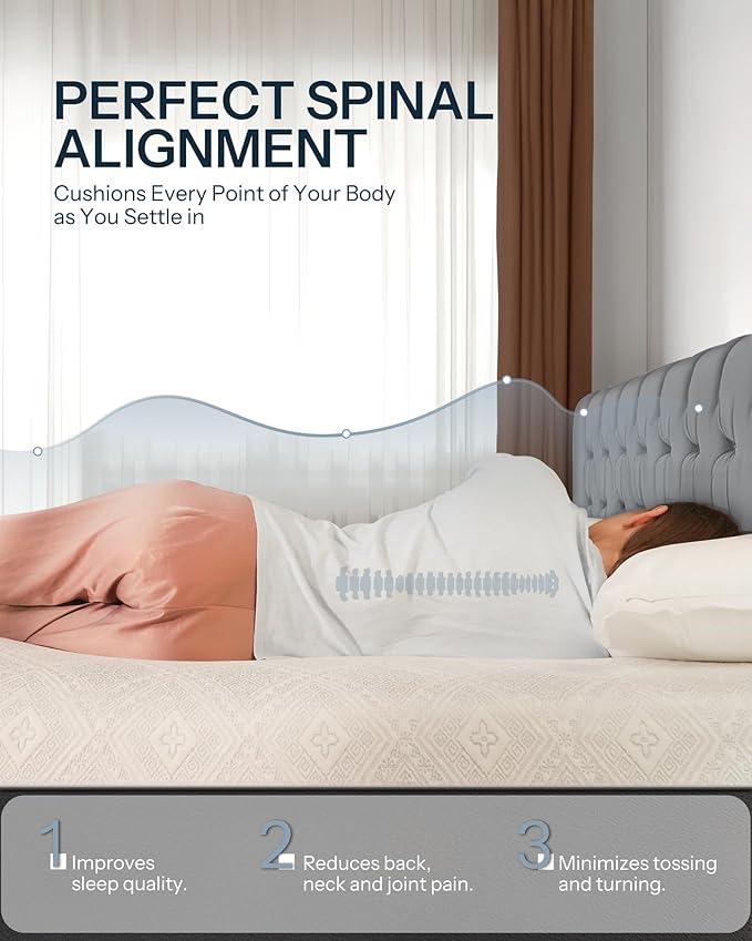 King Size Mattress, 8 Inch Cooling Gel Memory Foam Mattress, Motion Isolation in Made in USA Mattresses in a Box, Fiberglass Free, Medium Firm, Pressure Relief, CertiPUR-US Certified, CY-8-K