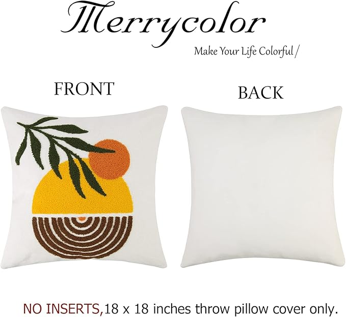 Merrycolor Abstract Boho Sun Throw Pillow Covers 18x18 Mid Century Modern Pillow Covers Boho Pillows Decorative Throw Pillow Case Minimalist Bohemian Aesthetic Pillow Covers for Bed Couch Home,1PC